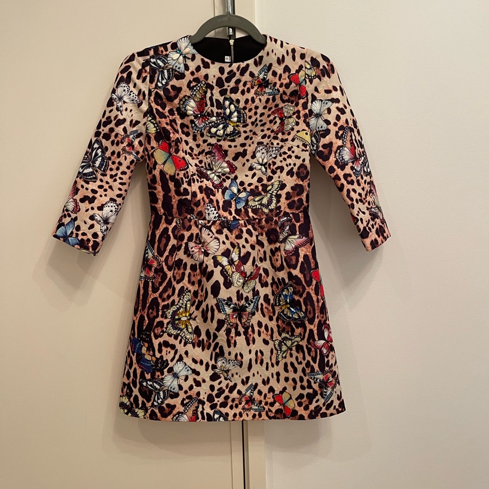 Leopard print mini dress with gemstone embellishment PXXS